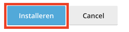 Screenshot: WordPress installeren knop